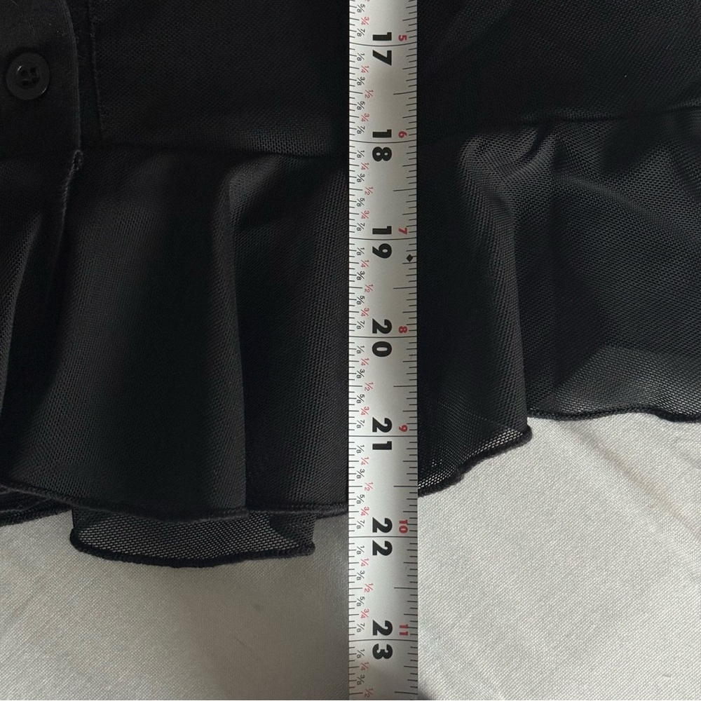 Whimsigoth Witchy Emo Dark Romantic Sheer Button Up Small Cross Victorian Gothic - Picture 11 of 12
